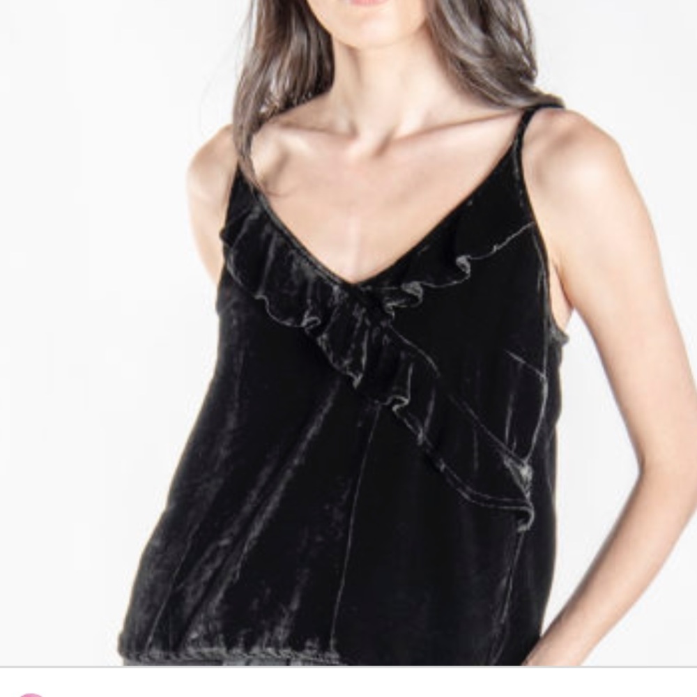 Bella Dahl velvet ruffle tank